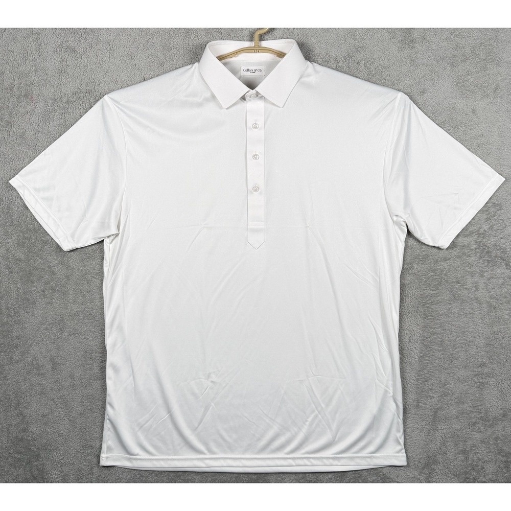 Collars & Co Shirt Mens XL White Dress Collar Polo Performance Stretch 1018